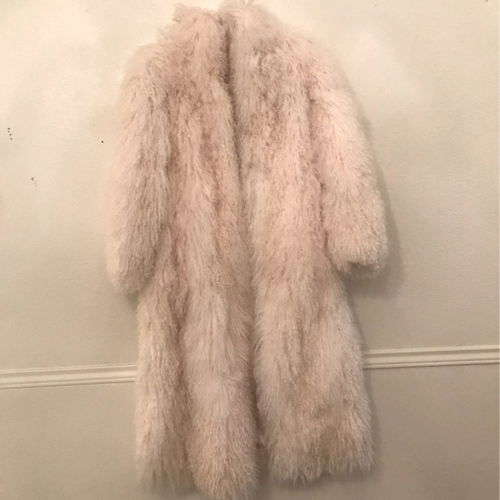 Long mongolian fur coat.